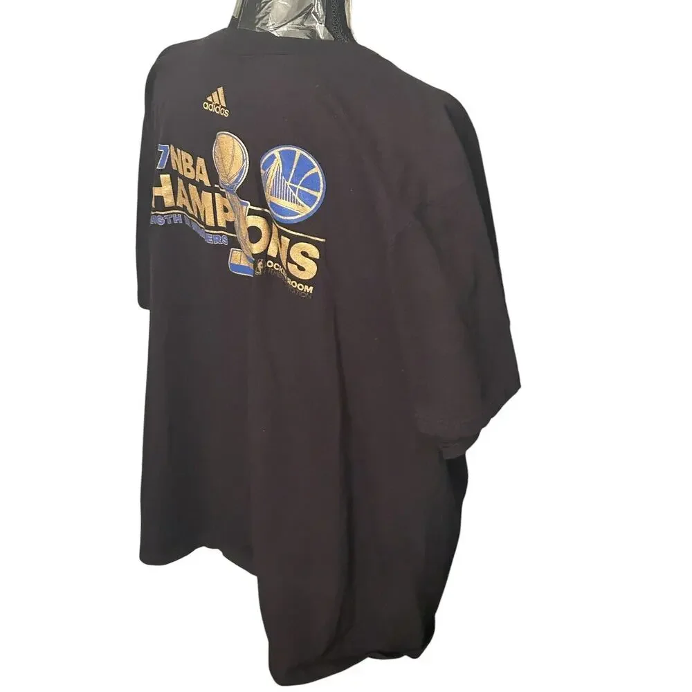 Golden State Warriors Champions Black T-Shirt Mens XL 2017 Adidas NBA